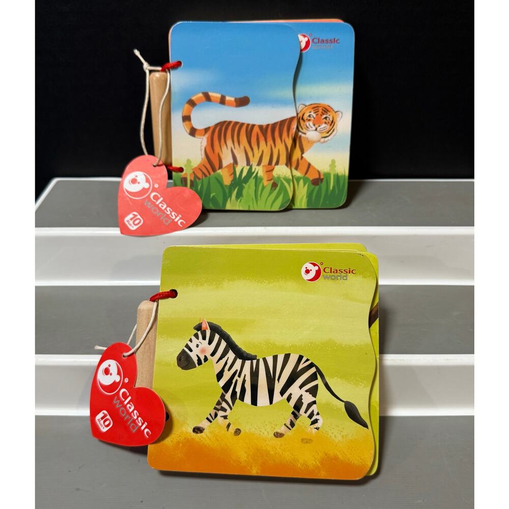 Classic World brand my wooden wild animals books excellent condition